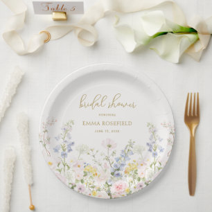 Liebe ist in voller Blüte Gartenhochzeit Brautpart Pappteller