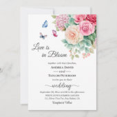 Liebe ist in voller Blüte - Hochzeit mit QR-Code Einladung (Vorderseite)