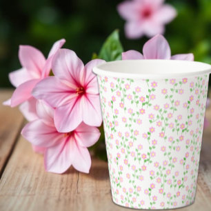 Liebe ist in voller Blüte Pinkfarbene Florale Hoch Pappbecher