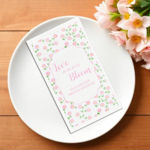 Liebe ist in voller Blüte Pinkfarbene Florale Hoch Serviette