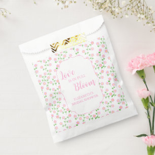 Liebe ist in voller Blüte Rosafarbene Florale Hoch Geschenktütchen