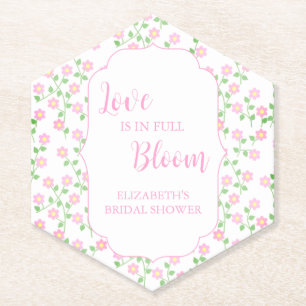 Liebe ist in voller Blüte Rosafarbene Florale Hoch Untersetzer