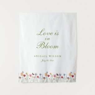 Liebe ist in voller Blüte Wilde Blumen Brautparty Wandteppich