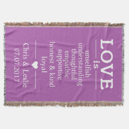 Liebe ist ... individuelle Name, Datum & Farbe wer Decke