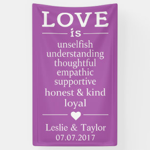 Liebe ist ... individuelle Name, Datum und Farbe B Banner