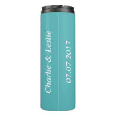 Liebe ist ...individuelle Name, Datum und Farbe Tu Thermosbecher (Rückseite)