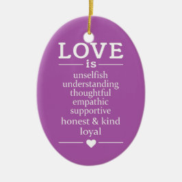 Liebe ist ... individuelle Name, Datum und Farbe V Keramik Ornament