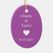 Liebe ist ... individuelle Name, Datum und Farbe V Keramik Ornament (Hinten)