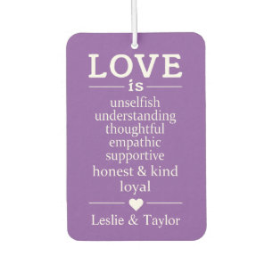 Liebe ist ... individuelle Name und Farblufterfris Autolufterfrischer