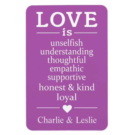 Liebe ist ... individuelle Name und Farbmagnet Magnet (Vertikal)
