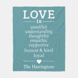 Liebe ist ... individuelle Name- und Farbvlies-Dec Fleecedecke