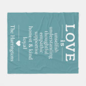 Liebe ist ... individuelle Name- und Farbvlies-Dec Fleecedecke (Vorderseite (Horizontal))