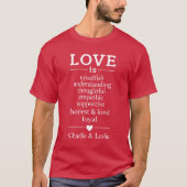 Liebe ist ...individuelle Namen & Dattel Shirts &  (Vorderseite)