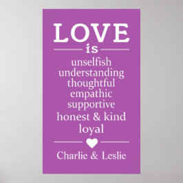 Liebe ist ... individuelle Namen und Farbposter Poster