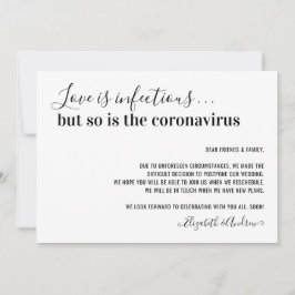 Liebe ist infektiöses Covid19 Hochzeitspause Ankündigung