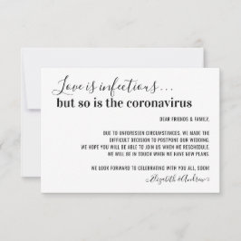 Liebe ist infektiöses Covid19 Hochzeitspause Ankündigung