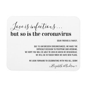 Liebe ist infektiöses Covid19 Hochzeitspause Magnet