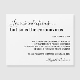 Liebe ist infektiöses Covid19 Hochzeitspause Magnetkarte