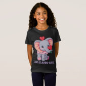 Liebe ist Jumbo-groß | Niedlich Elephant Valentine T-Shirt (Vorne ganz)