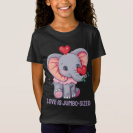 Liebe ist Jumbo-groß | Niedlich Elephant Valentine T-Shirt