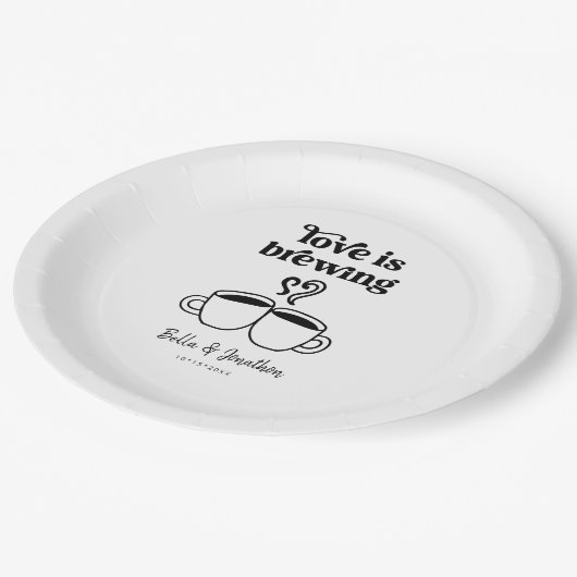 Liebe ist Kaffee brächten / Tee Napkin Pappteller (Schrägansicht)