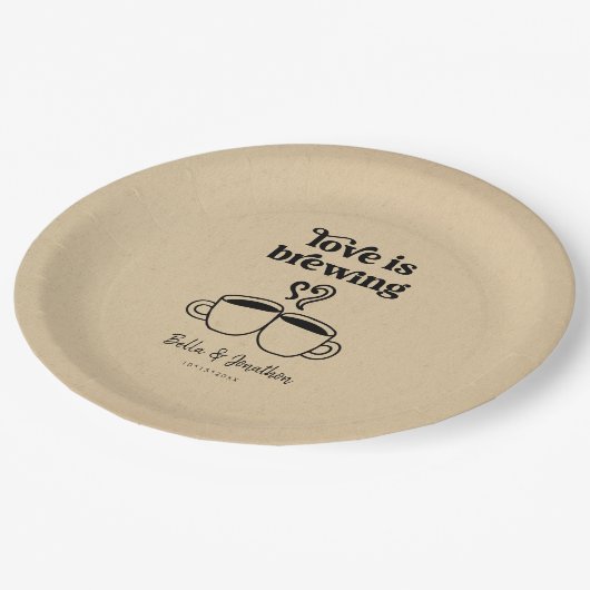 Liebe ist Kaffee brächten / Tee Napkin Pappteller (Schrägansicht)