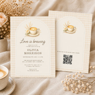 Liebe ist Kaffee Brauen Rustikale Boho-Hochzeitsdu Einladung