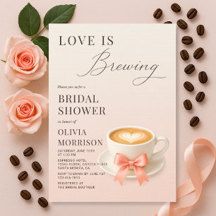 Liebe ist Kaffee Brautjungfer-Party Einladung