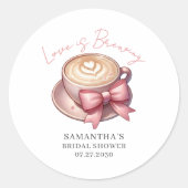 Liebe ist Kaffee Brautparty Runder Aufkleber (Vorderseite)