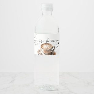 Liebe ist Kaffee Brautparty Wasserflaschenetikett