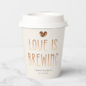 Liebe ist Kaffee in Papierbechern Hochzeit Dusche Pappbecher (Rückseite)