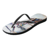 Liebe ist keine Mauer, sondern eine Brücke Badesandalen (Schrägansicht)