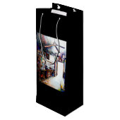 Liebe ist keine Mauer, sondern eine Brücke Geschenktüte Für Weinflaschen (Rückseite Schrägansicht)