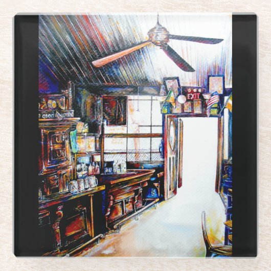 Liebe ist keine Mauer, sondern eine Brücke Glasuntersetzer (Vorderseite)