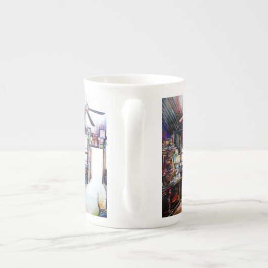 Liebe ist keine Mauer, sondern eine Brücke Porzellantasse (Rückseite)