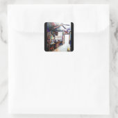 Liebe ist keine Mauer, sondern eine Brücke Quadratischer Aufkleber (Tasche)