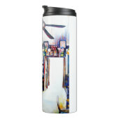 Liebe ist keine Mauer, sondern eine Brücke Thermosbecher (Nach rechts gedreht)