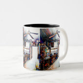 Liebe ist keine Mauer, sondern eine Brücke Zweifarbige Tasse (VorderseiteRechts)