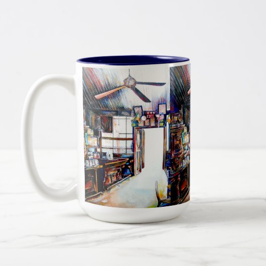 Liebe ist keine Mauer, sondern eine Brücke Zweifarbige Tasse (Links)