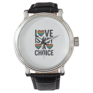 Liebe ist keine Wahl Regenbogen Stolz Vintage-Shir Armbanduhr