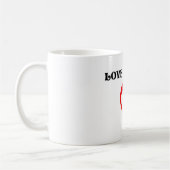 "LIEBE IST KIND" HERZ KAFFEETASSE (Links)