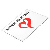"LIEBE IST KIND" HERZ NOTIZBLOCK (angewinkelt)
