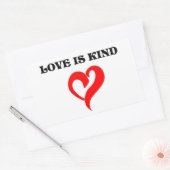 "LIEBE IST KIND" HERZ RECHTECKIGER AUFKLEBER (Umschlag)