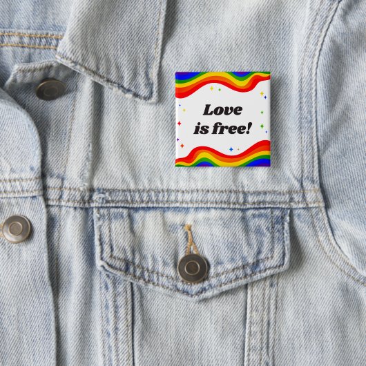 Liebe ist kostenlos: Rainbow Pride Button (Beispiel)