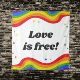 Liebe ist kostenlos: Rainbow Pride Tapestes Wandteppich