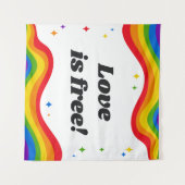 Liebe ist kostenlos: Rainbow Pride Tapestes Wandteppich (Vorderseite (Horizontal))