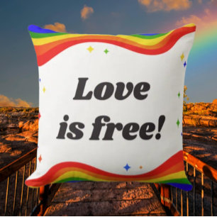 Liebe ist kostenlos: Rainbow Pride Throw Kissen