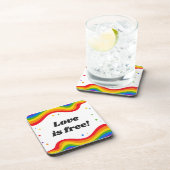 "Liebe ist kostenlos: Rainbow Pride Untersetzer (Rechte Seite)