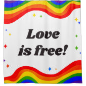 Liebe ist kostenlos: Regenbogenduschvorhang Duschvorhang (Vorderseite)