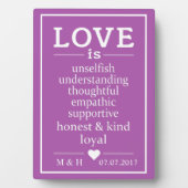 Liebe ist ... kundenspezifische Monogramm, Datum u Fotoplatte (Vorderseite)